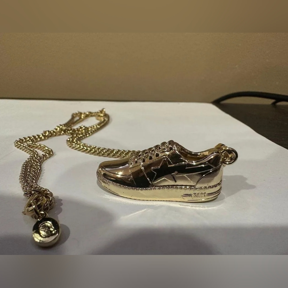 Bape Isetan Men's Novelty Bapesta Necklace:Gold